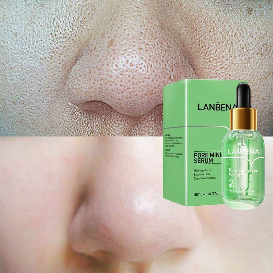 LANBENA Pore Minimizer Serum, Pores Shrinking Serum for Face, Oil Control Firming, Tightening Pores, Vegan Moisture after Blackhead Remover, Centella Asiatica, Hamamelis Virginiana, 0.6 fl.oz - Sccoti