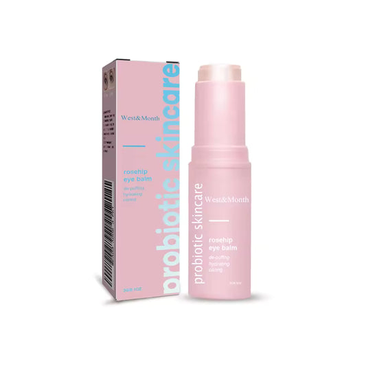Baume contour des yeux illuminateur à la rose musquée, stick réparateur éclat pour un regard lumineux et une réduction instantanée des rides, poches, cernes et gonflements.