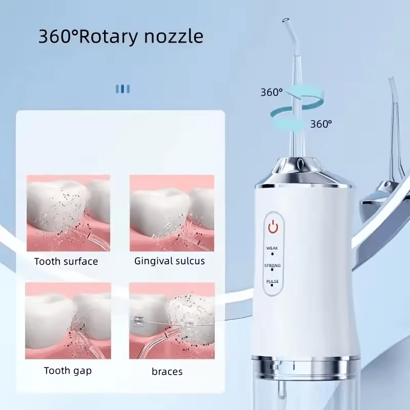 3 Modes Water Dental Flosser Pick for Teeth: Different Cleaning Modes Cordless Portable with Different Heads - Waterproof Flossing Cleaning Picks for Home & Travel - Sccoti