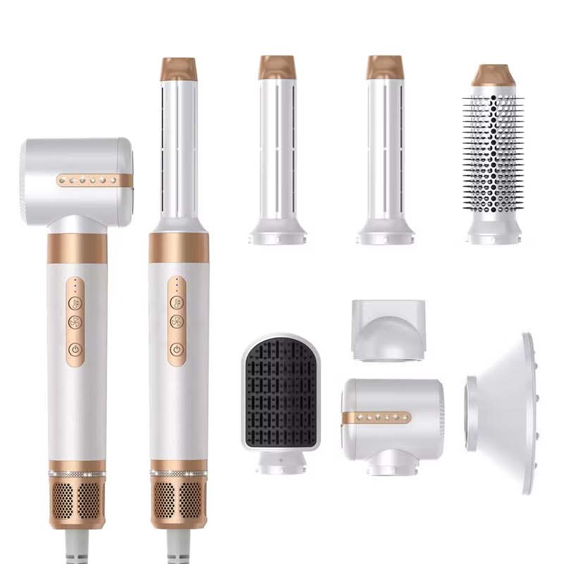 7 in 1 Hair Blow Dryer Brush Auto Curler Hot Air Brush Comb High Speed Hair Dryer Set Multi Styler - Sccoti