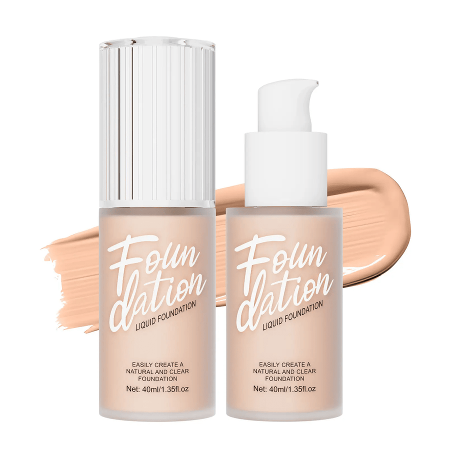 Matte Liquid Foundation in Black Concealer and Brightening Cream for Face Base Makeup - Vegan, Cruelty - Free, Long - Lasting - Sccoti