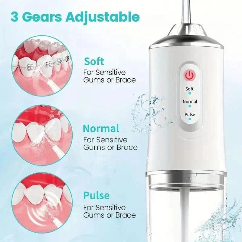 3 Modes Water Dental Flosser Pick for Teeth: Different Cleaning Modes Cordless Portable with Different Heads - Waterproof Flossing Cleaning Picks for Home & Travel - Sccoti