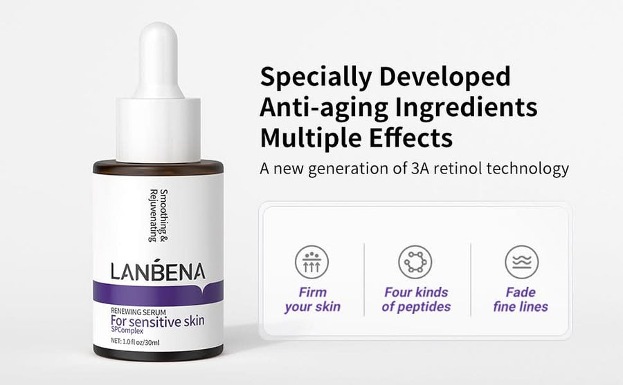 LANBENA Retinol Serum for Face, Retinol Serum with Hyaluronic Acid for Wrinkles and Fine Lines, Renew and Plump Night Facial Serum for Glowing Skin, Serum for Sensitive Skin, 30ml - Sccoti