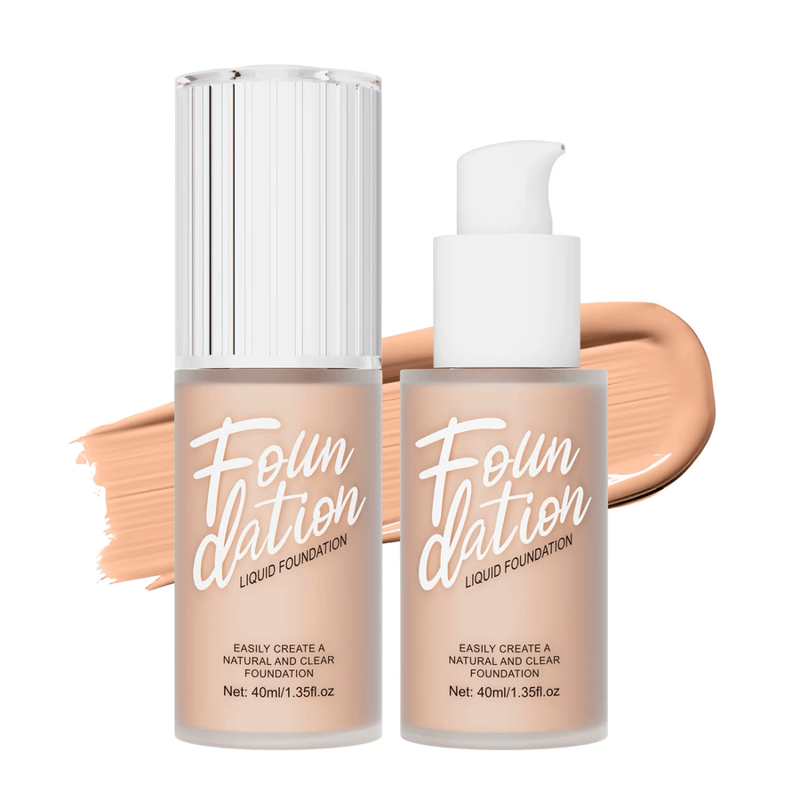 Matte Liquid Foundation in Black Concealer and Brightening Cream for Face Base Makeup - Vegan, Cruelty - Free, Long - Lasting - Sccoti